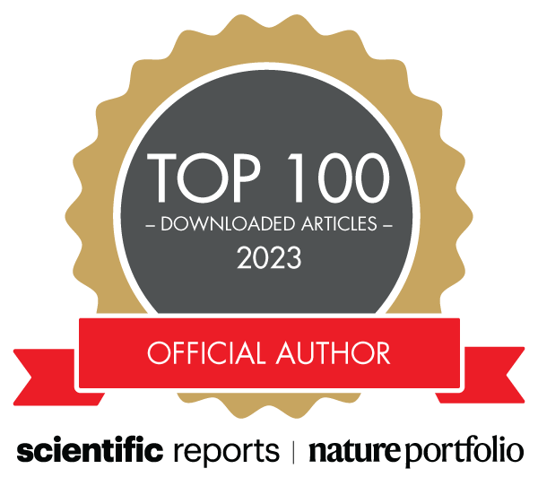 Scientific Reports Top 100 author badge